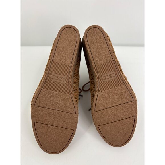 Toms Kala Suede Leather Cheetah Animal Print Wedge Ankle Bootie Boot Tan 10 NEW - Picture 7 of 7